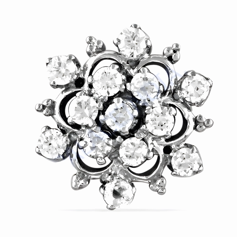 Vacation Ornament Handcrafted Cubic Zirconia Gemstone Silver Earrings - Elegant Jewelry