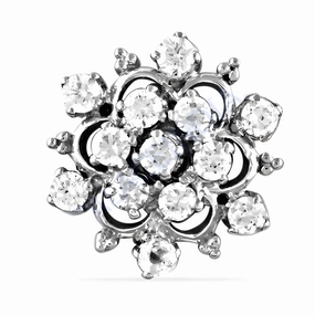 Vacation Ornament Handcrafted Cubic Zirconia Gemstone Silver Earrings - Elegant Jewelry