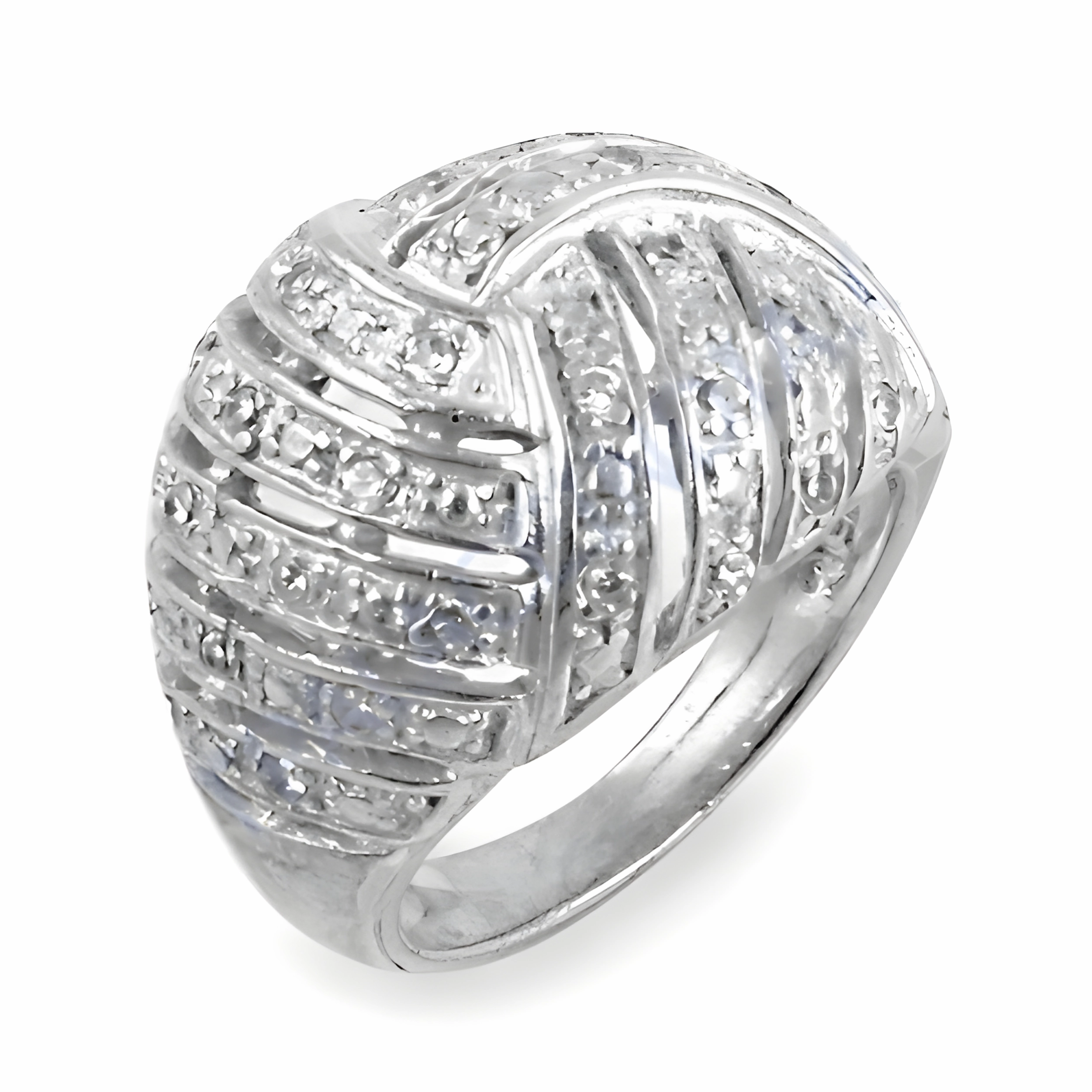 Gift Under 100 Ornate Memento Charming Cubic Zirconia Gemstone Silver Ring - 925 Sterling Silver Jewelry