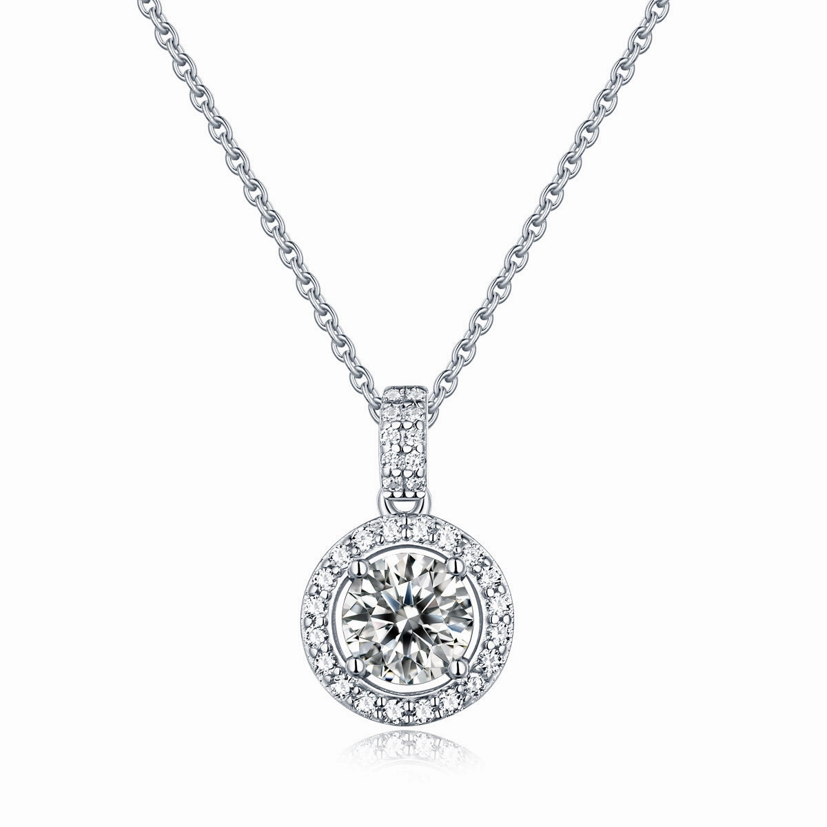 Round Pendant Necklace | S925 | Moissanite Individual Accessory Cultural Present