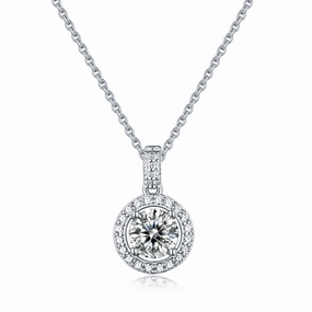Round Pendant Necklace | S925 | Moissanite Individual Accessory Cultural Present