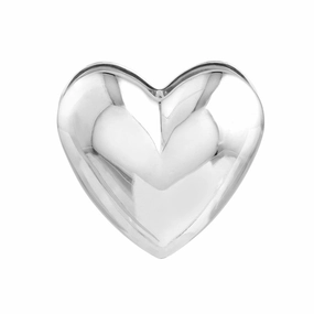 Glittering Vibe Glittery Ornament Sterling Silver Heart Puff Hoop Earrings