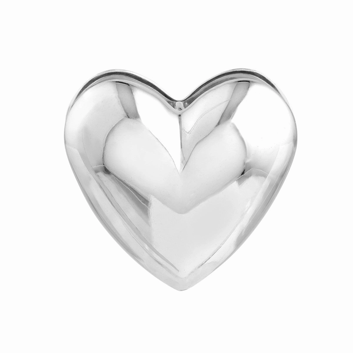 Glittering Vibe Glittery Ornament Sterling Silver Heart Puff Hoop Earrings