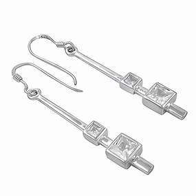 Stunning CZ Gemstone Silver Earrings - Top Fashion Accessories Substantial Adornment