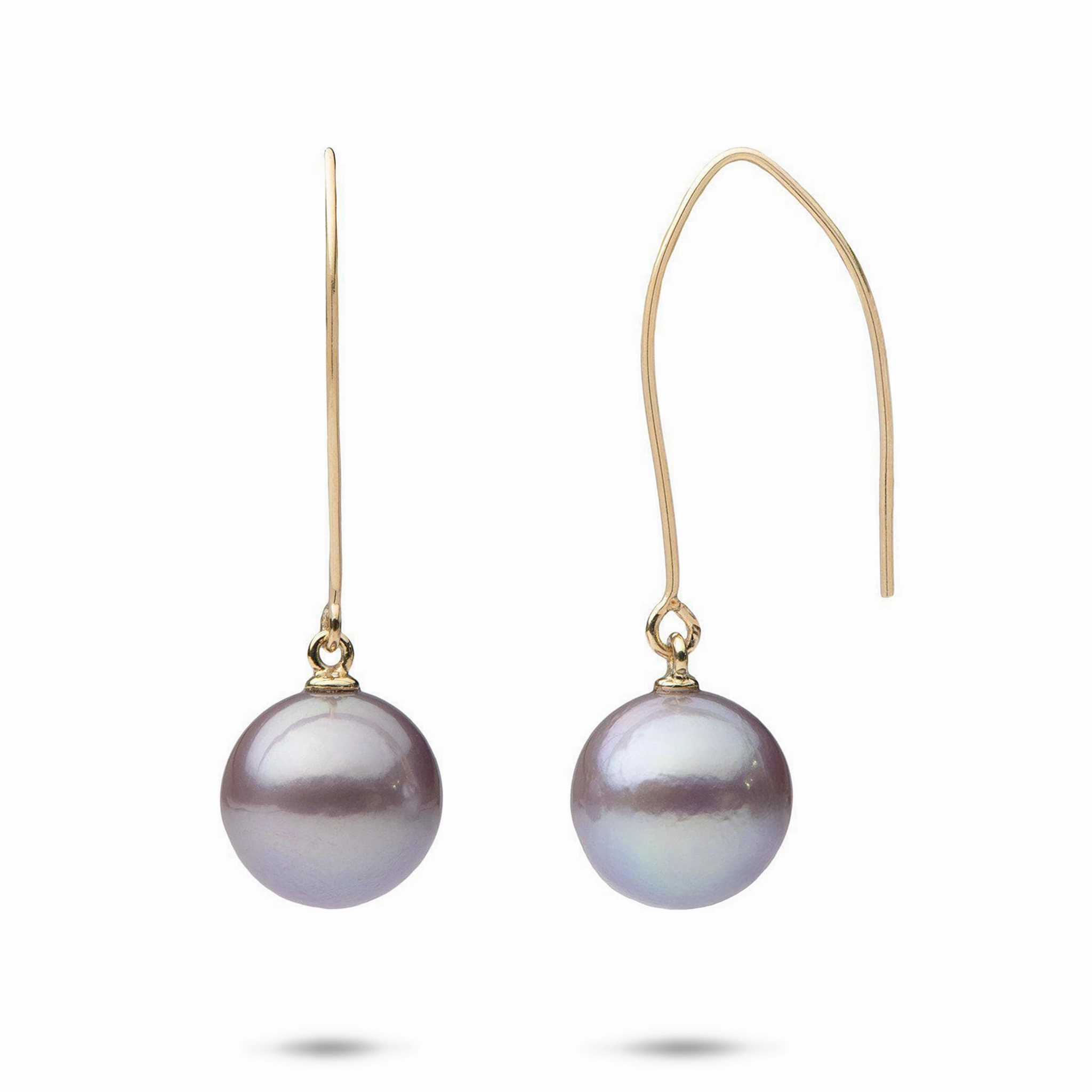 Ultraviolet Freshwater Pearl Hook Earrings in Gold - 10-11mm Glossy Adornment Ornate Product