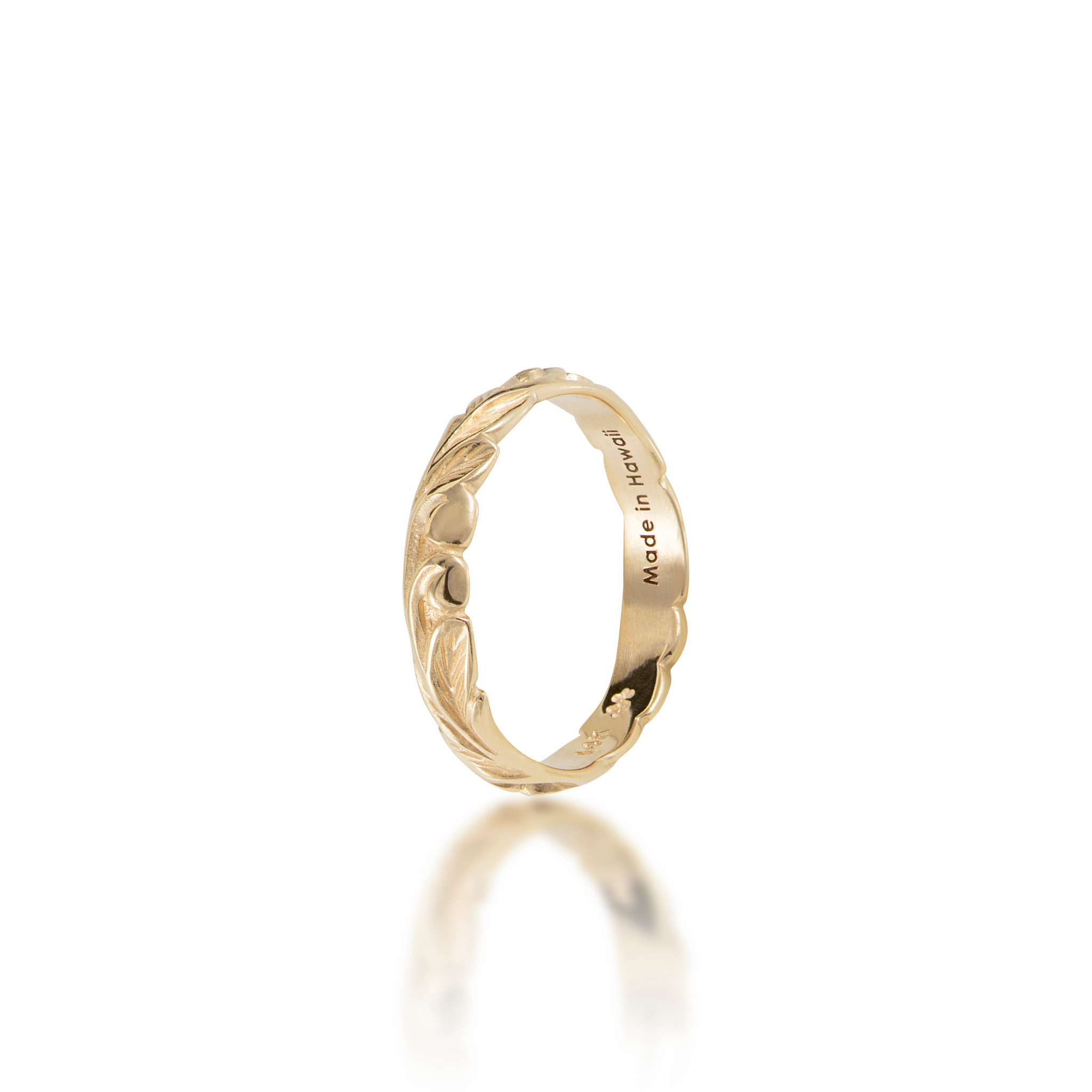 Hawaiian Heirloom Old English Scroll Ring in Gold - 3mm Iconic Style