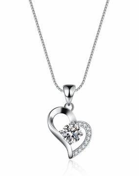 Bright Touch Luxury Choice Heart Love Pendant Necklace | S925 | Moissanite
