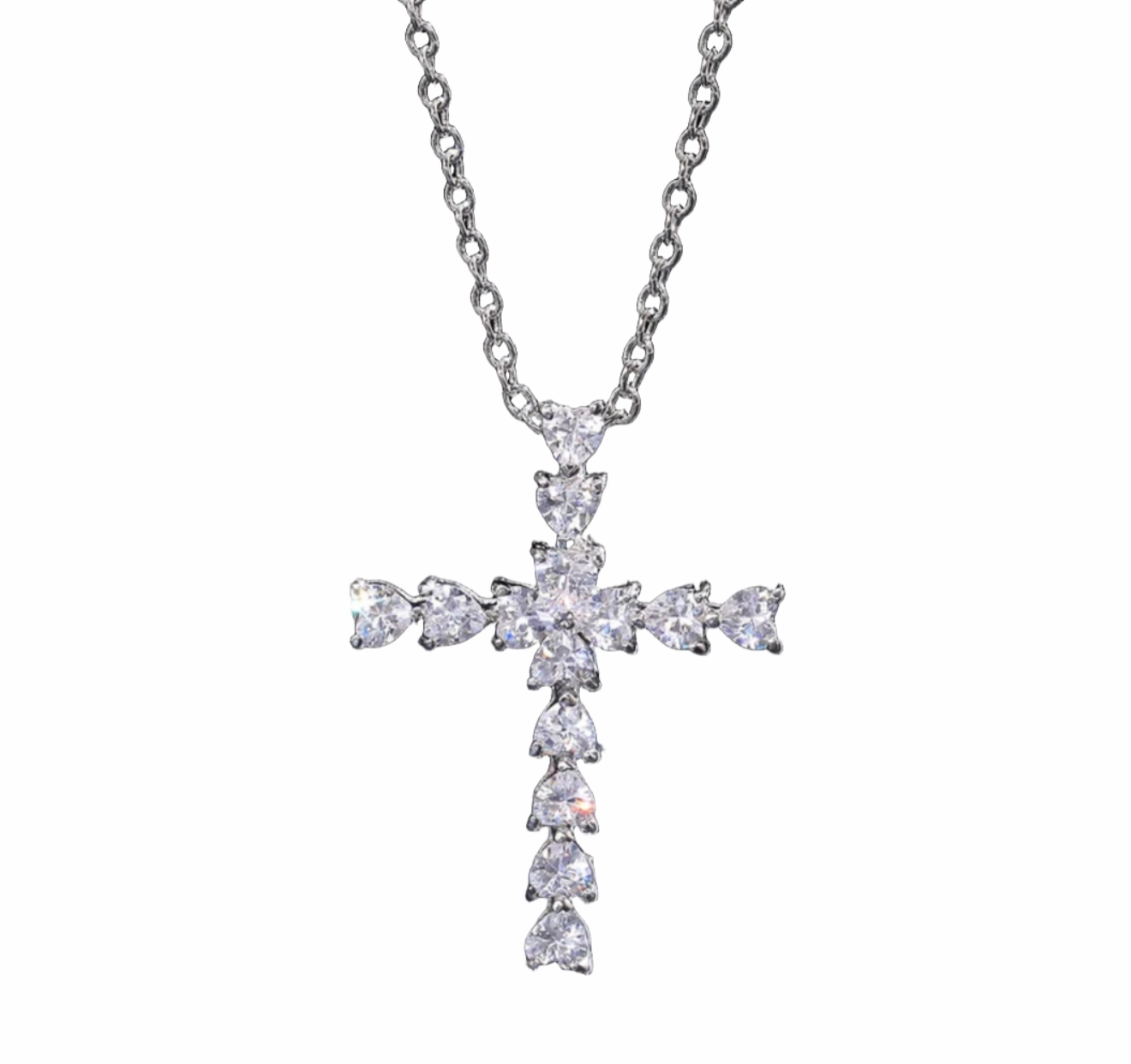 Heart Shaped Cross Pendant Necklace | S925 Timeless Trend Everyday Wear