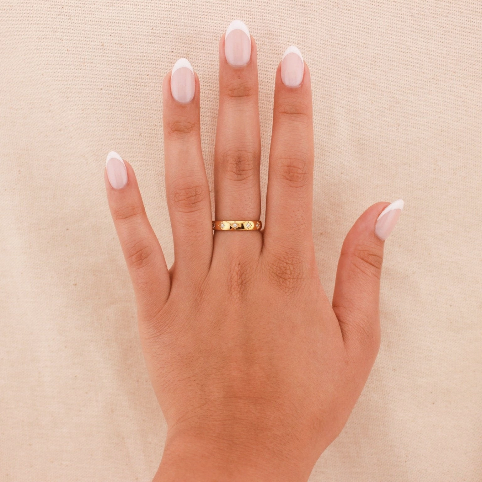 HEIRESS CZ DIAMOND STAR RING Artist Signed Evening Event