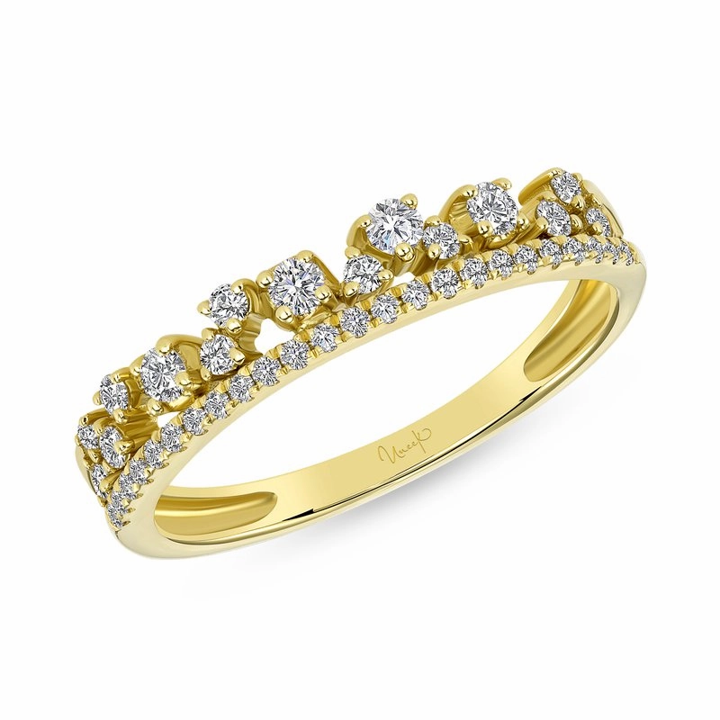 Elegant Ornament 14K Yellow Gold Stackable Collection Fashion Ring