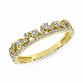 Elegant Ornament 14K Yellow Gold Stackable Collection Fashion Ring
