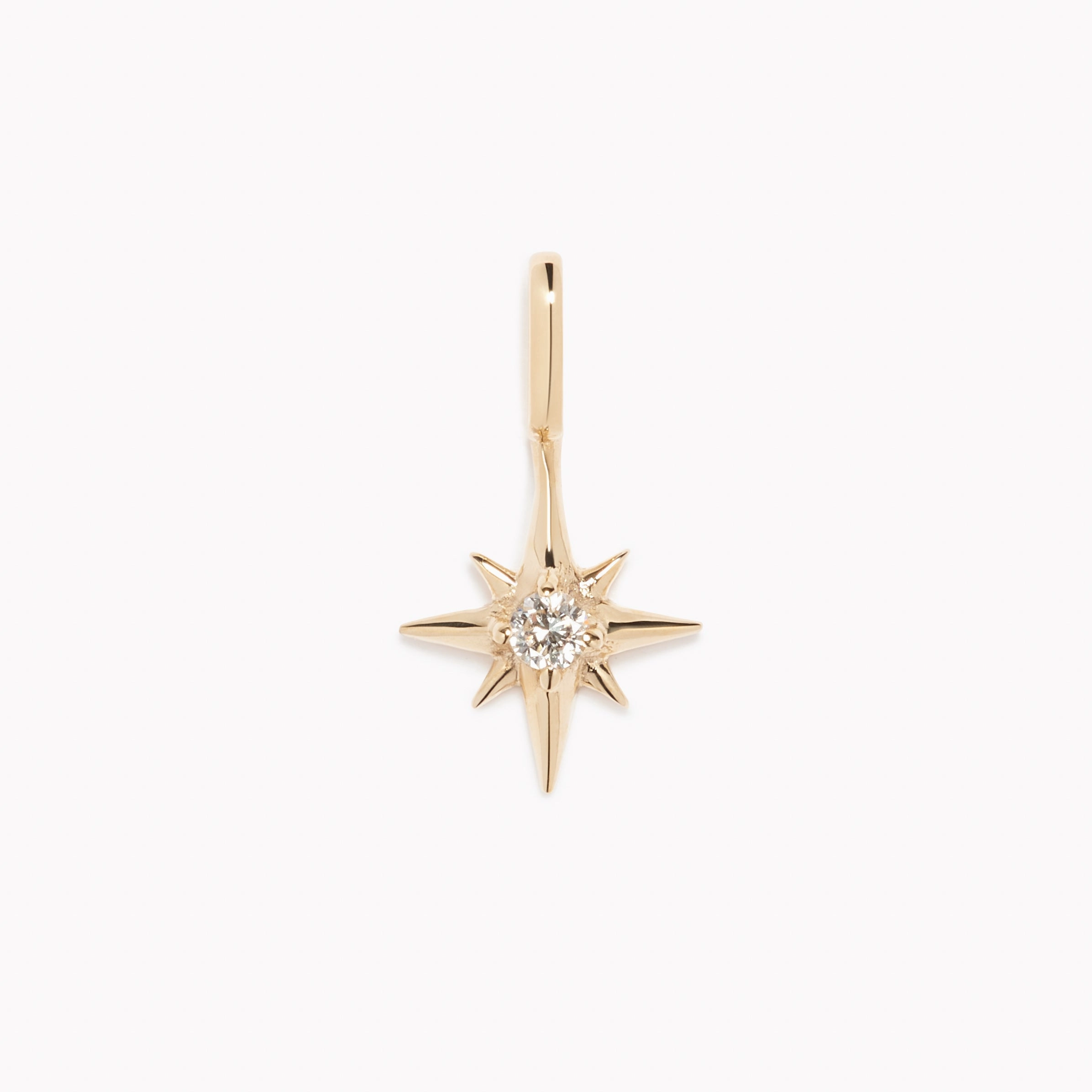 Alluring Style Romantic Gift Diamond Star Charm 14k Gold