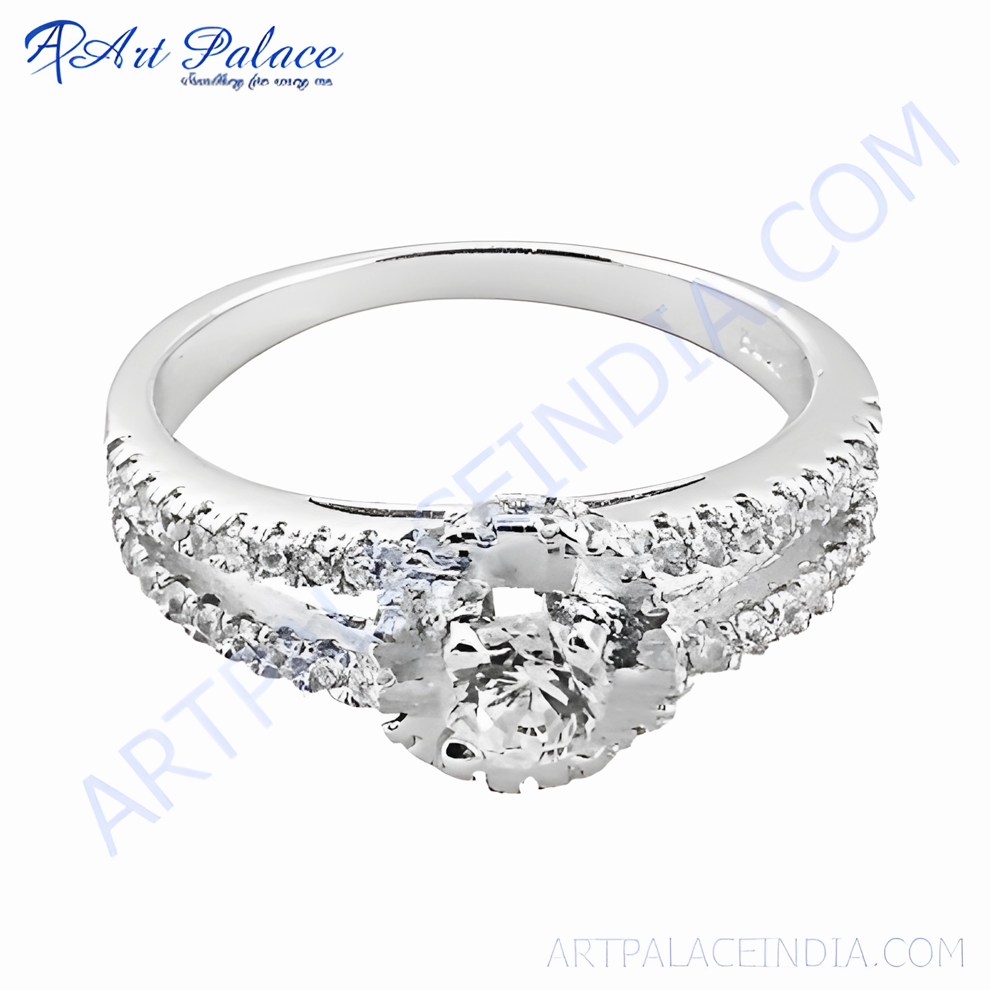 Elegant Royal Cubic Zirconia Gemstone Silver Ring - Shop Now Sparkling Decoration