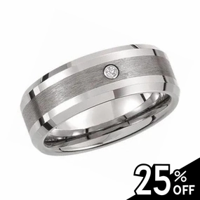 Bridesmaid Gift Tungsten Beveled-Edge Band