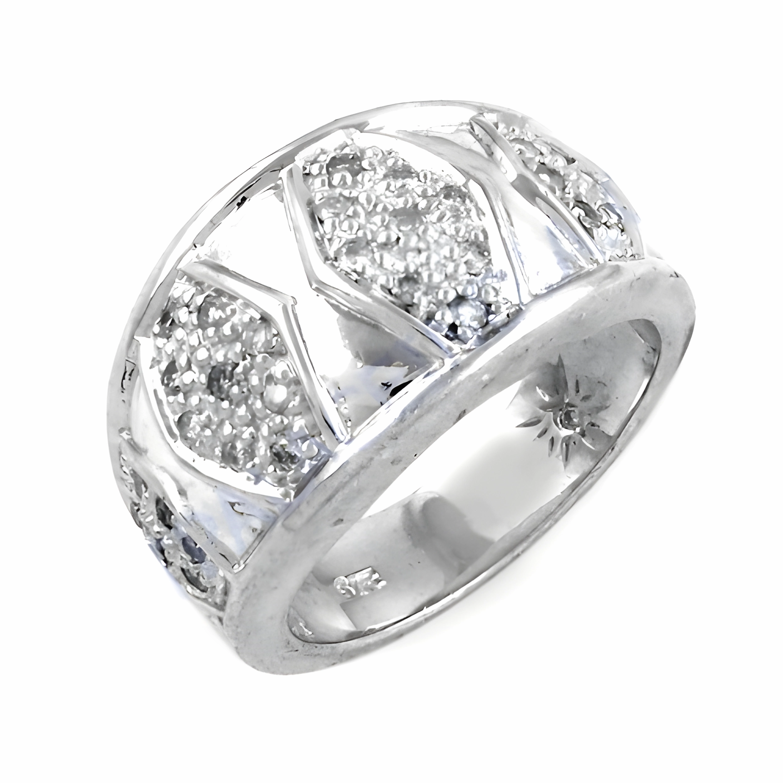 Elegant Designer Cubic Zirconia Gemstone Silver Ring - Perfect for Any Occasion Holiday Gift State Emblem