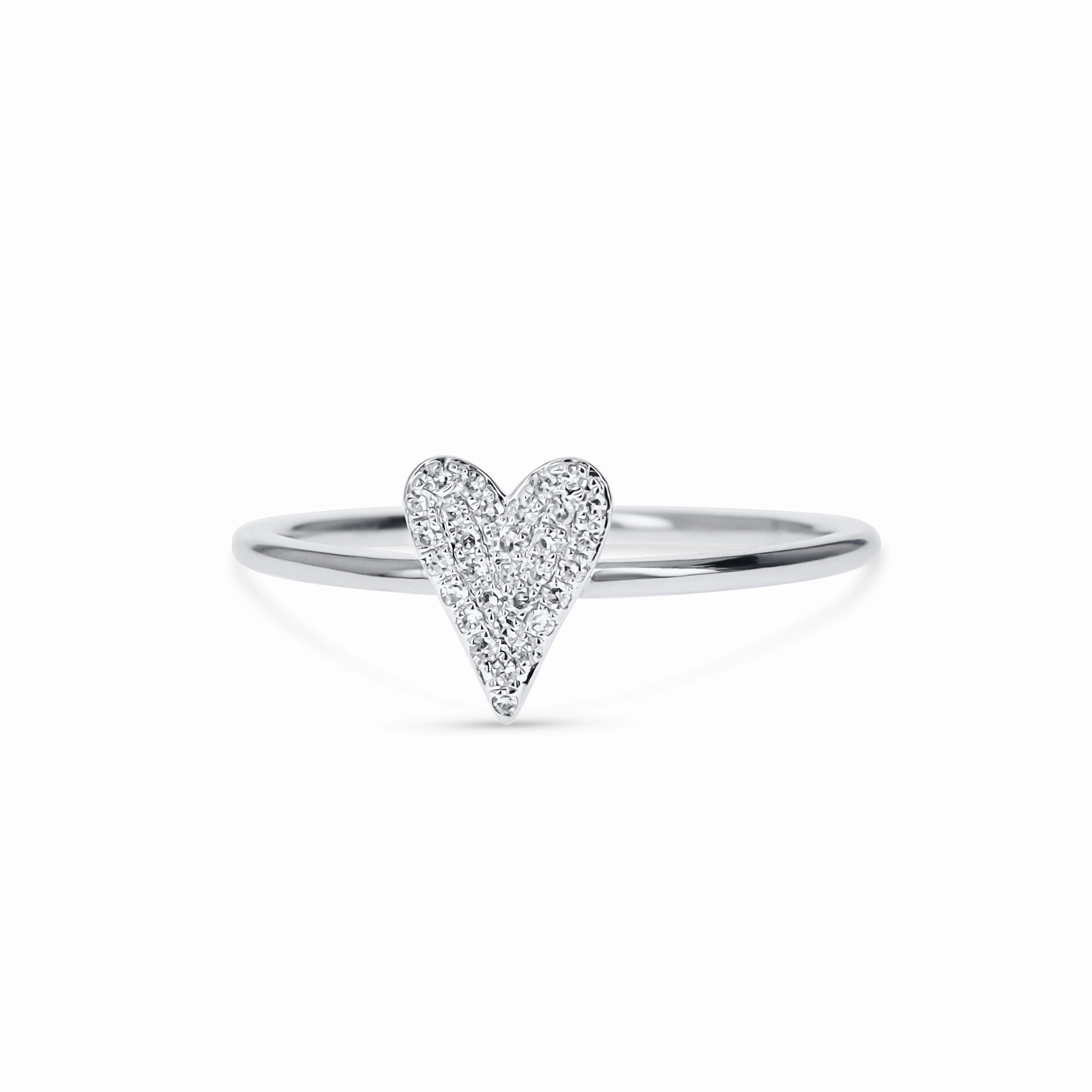 Glamorous Pieces Petite Diamond Heart Ring
