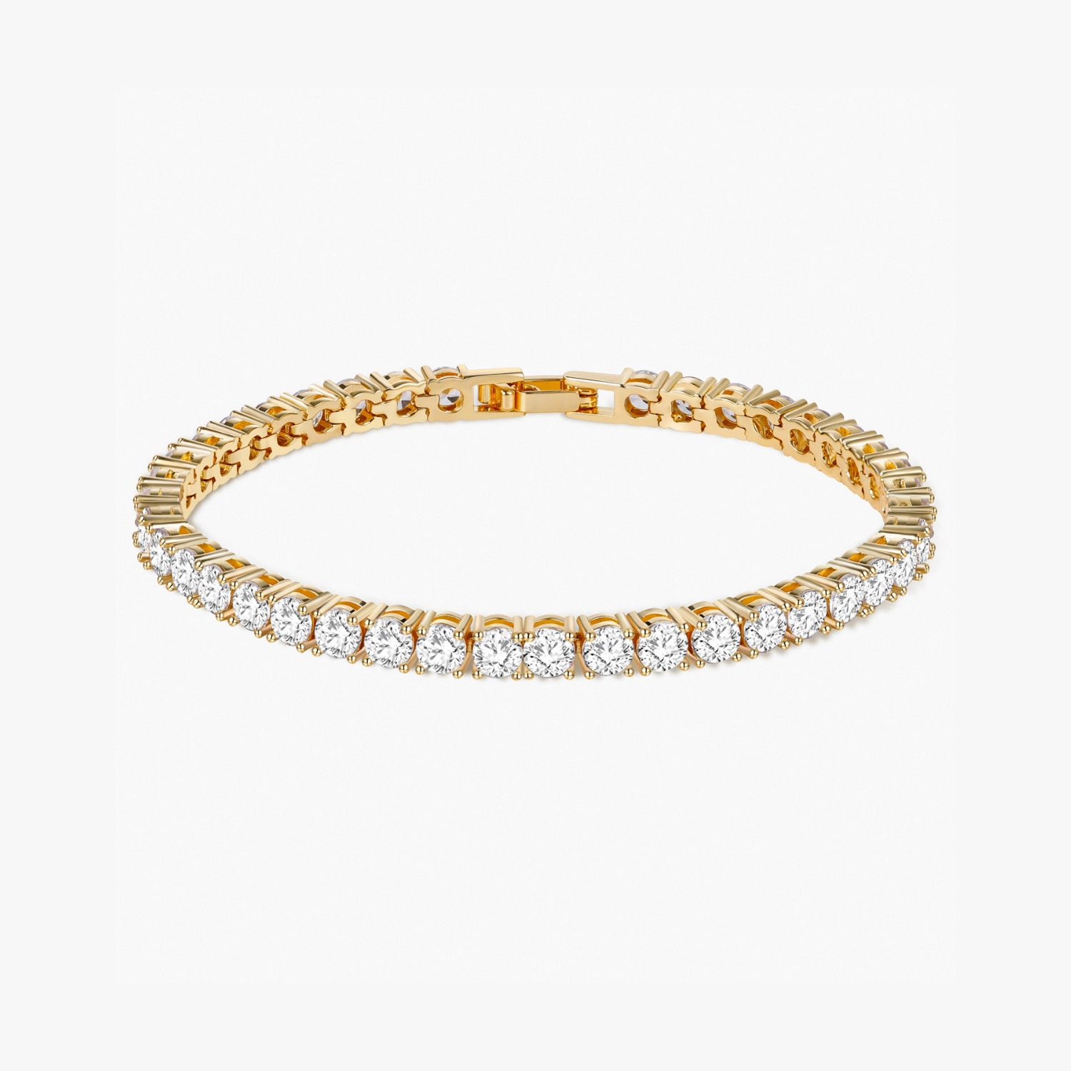 18K Gold Plated Cubic Zirconia Classic Tennis Bracelet Romantic Detail Modern Appeal