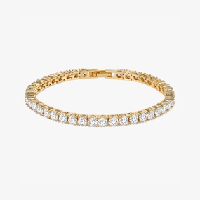 18K Gold Plated Cubic Zirconia Classic Tennis Bracelet Romantic Detail Modern Appeal