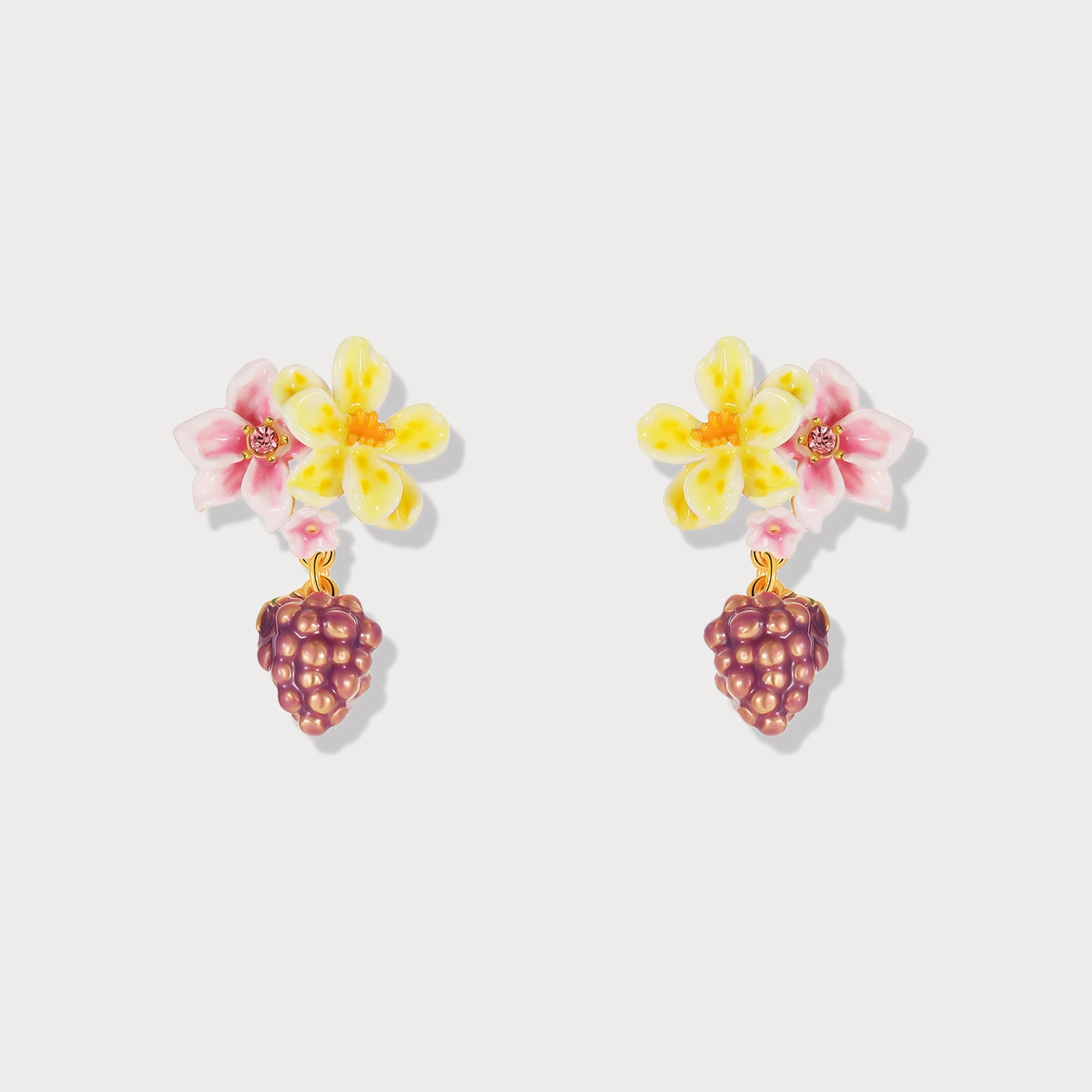 Charming appeal Handcrafted Treasures Sweet Grape Flower Earrings