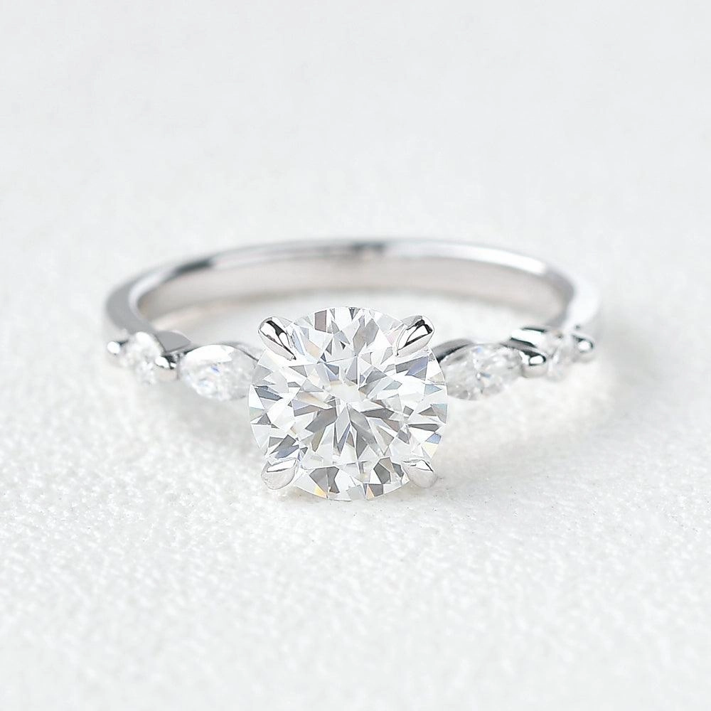 Office Accent 1.0ct Moissanite White Gold Four Prongs Ring