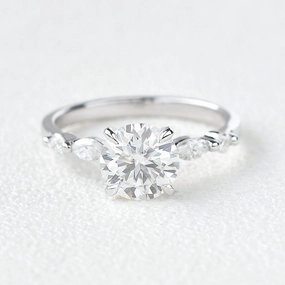 Office Accent 1.0ct Moissanite White Gold Four Prongs Ring