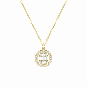 Stylish Shape Infinity Halo Lab Grown Diamond Circle Cluster Necklace