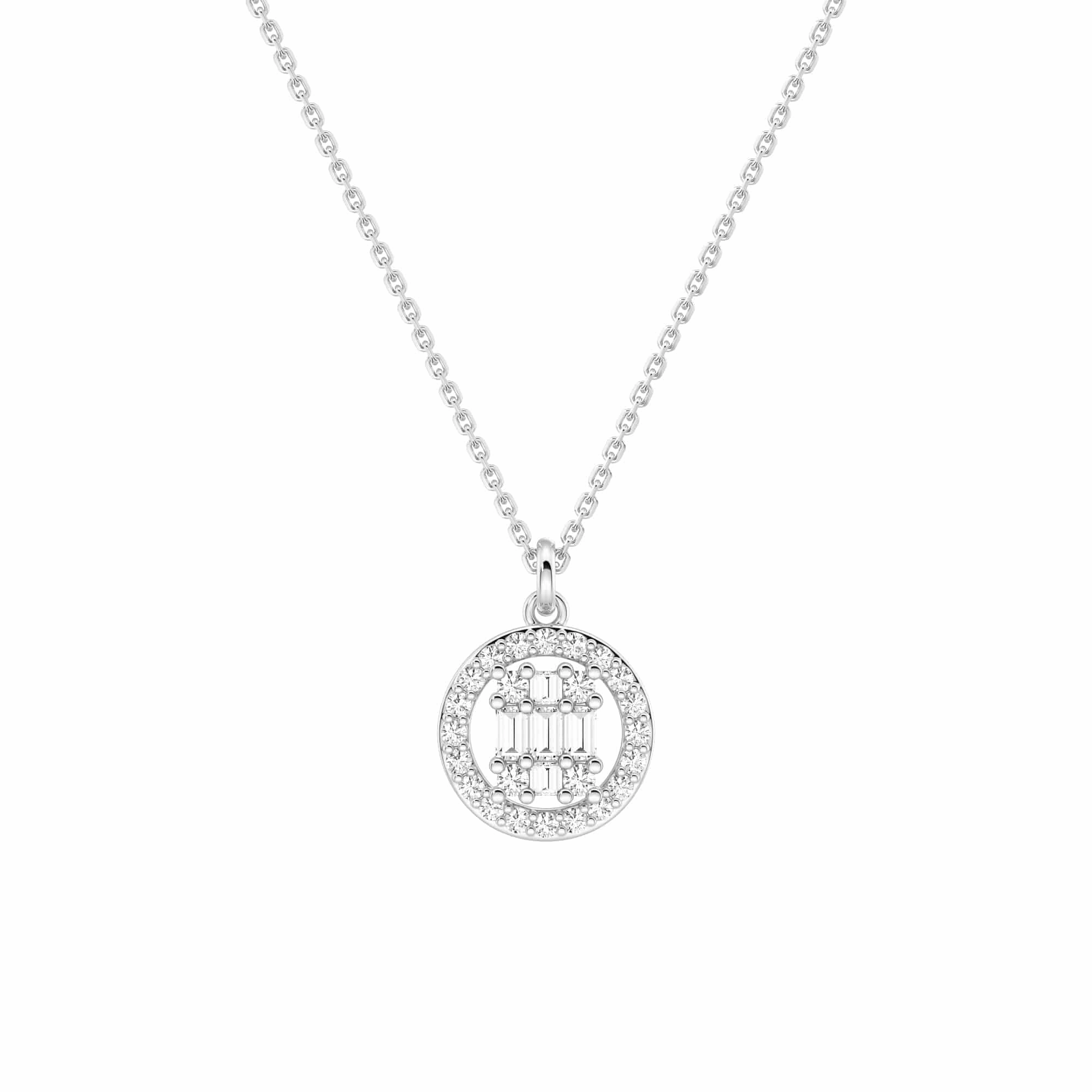 Luxury Finish Shine Infinity Halo Lab Grown Diamond Circle Cluster Necklace