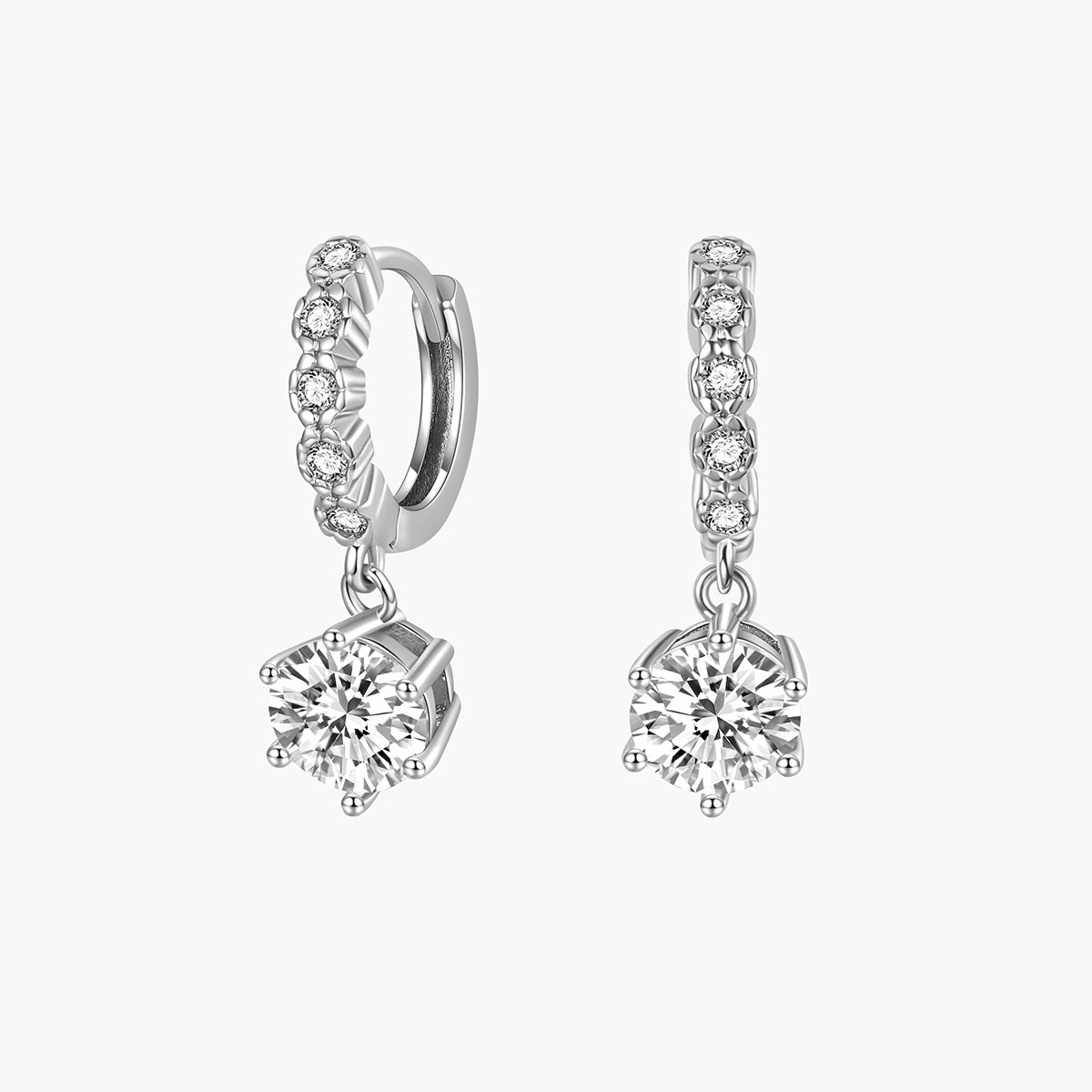 Model Shot Artful Feature S925 Cubic Zirconia Charm Huggie