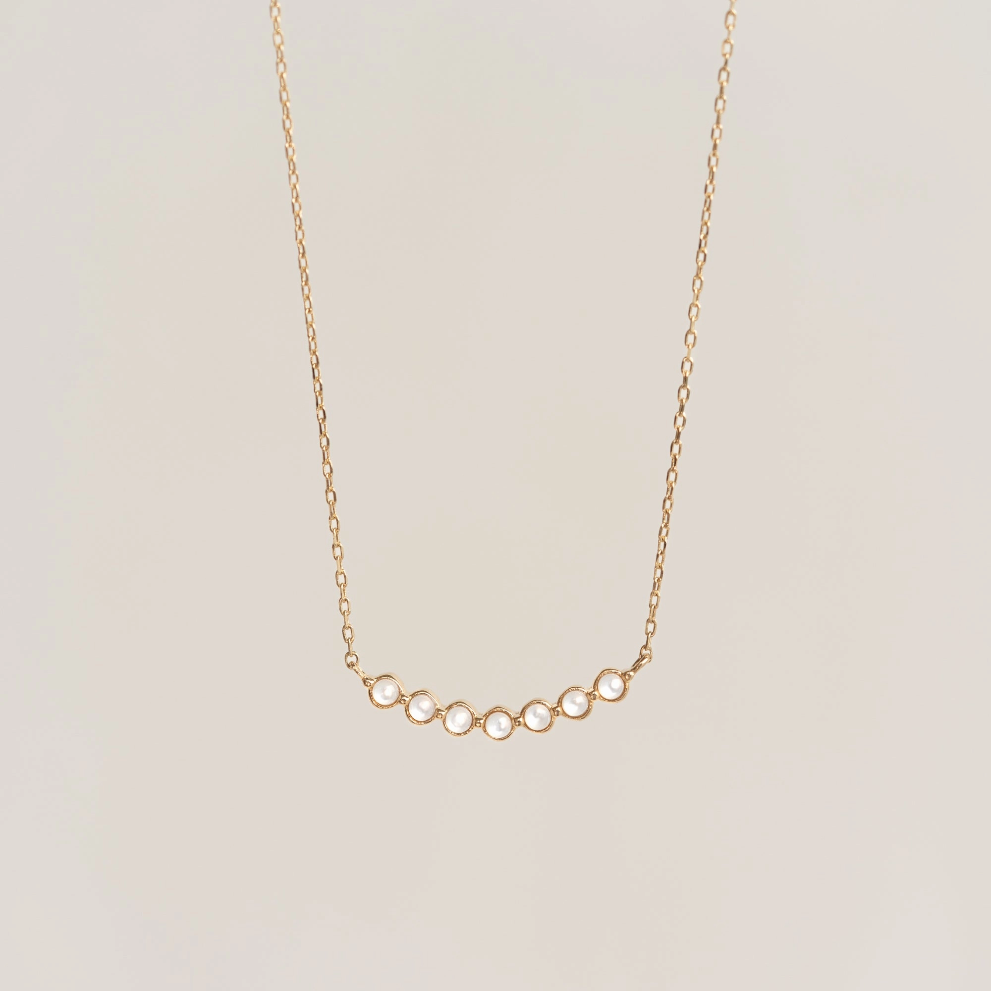 Everyday Accessory June Birthstone Necklace 14k Gold - Mother of Pearl