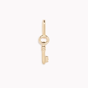 Key Charm 14k Gold Patterned Item Best Friend