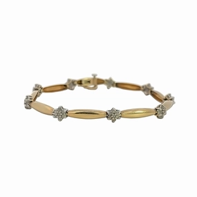 Kirkland Jewelry Estate | 10K Yellow Gold Diamond Bracelet Never-Ending Charm Uptown Elegance