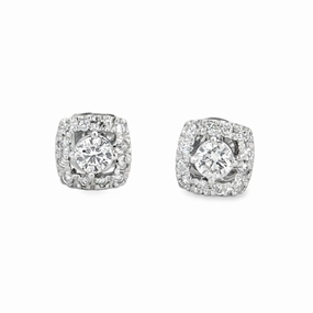 Contemporary Appearance Kirkland Jewelry Estate | 14K White Gold Diamond Earrings