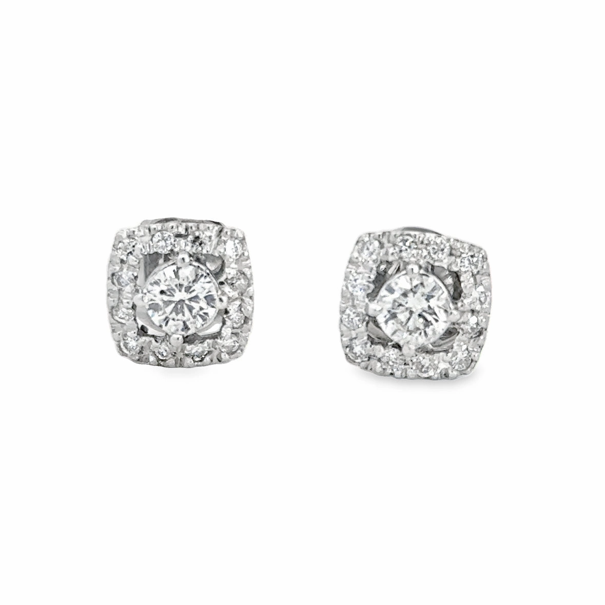 Contemporary Appearance Kirkland Jewelry Estate | 14K White Gold Diamond Earrings
