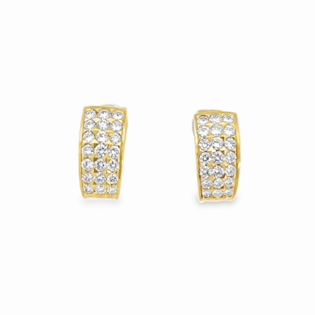 Shiny Design Kirkland Jewelry Estate | 18K Yellow Gold Diamond Earrings