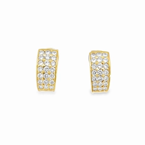 Shiny Design Kirkland Jewelry Estate | 18K Yellow Gold Diamond Earrings
