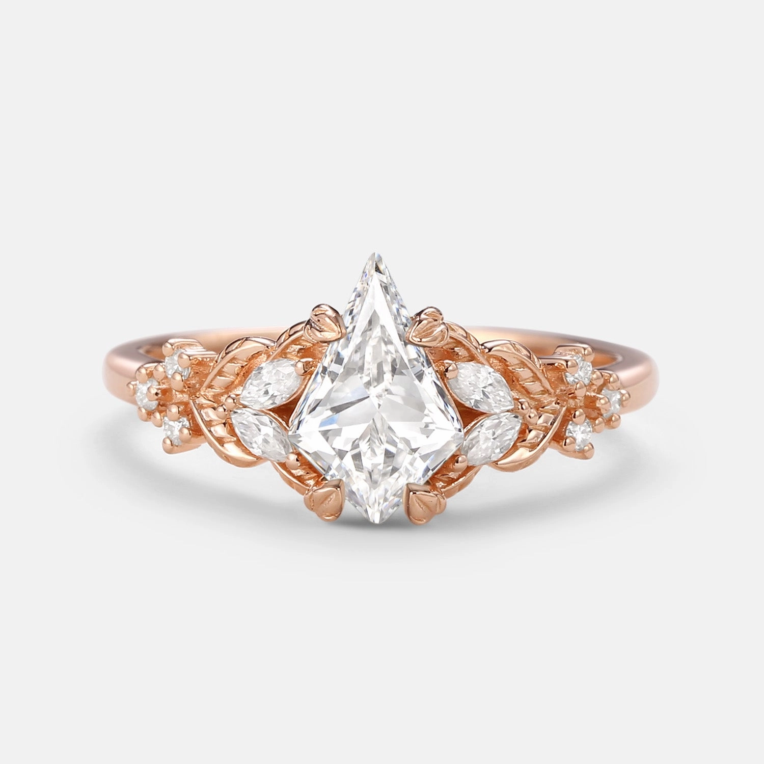 Kite Leafy Lab Grown Diamond Engagement Ring - Frond Distinctive Glow