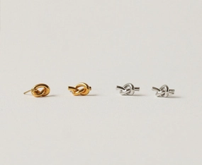 Knot Stud Earrings Gold/Silver Party Trinket