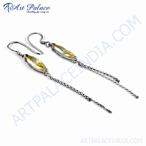 Latest Fashionable Zirconia Gemstone Silver Earrings - Trendy Jewelry 2023 Attractive Piece Grand Accent