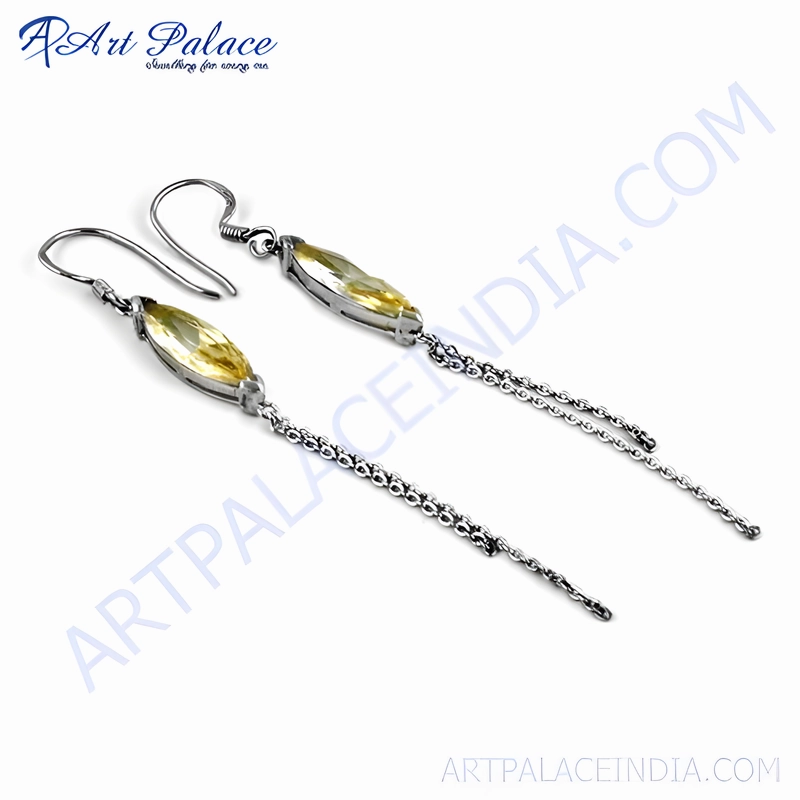 Latest Fashionable Zirconia Gemstone Silver Earrings - Trendy Jewelry 2023 Attractive Piece Grand Accent