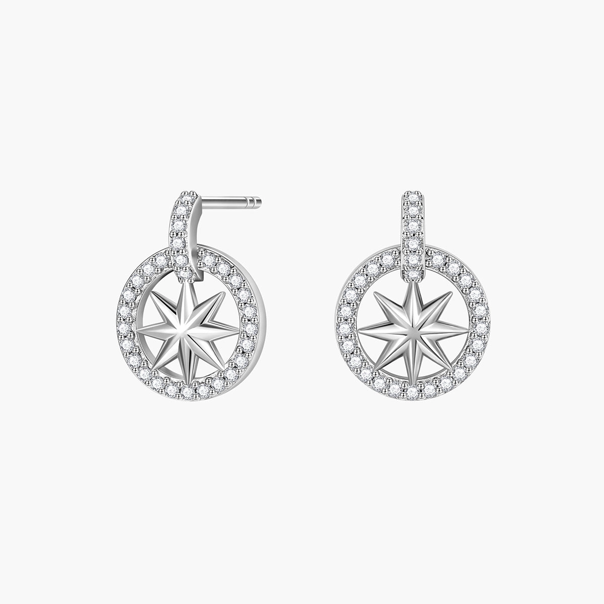 Round Charm Star Earring Studs For Women Effortless Touch