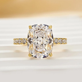 Louily Exclusive 6.5Ct Cushion Cut Engagement Ring For Women Delicate Details Cozy Accent