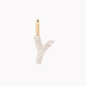 Diamond Initial Pendant 14k Gold - Y Summer Mood