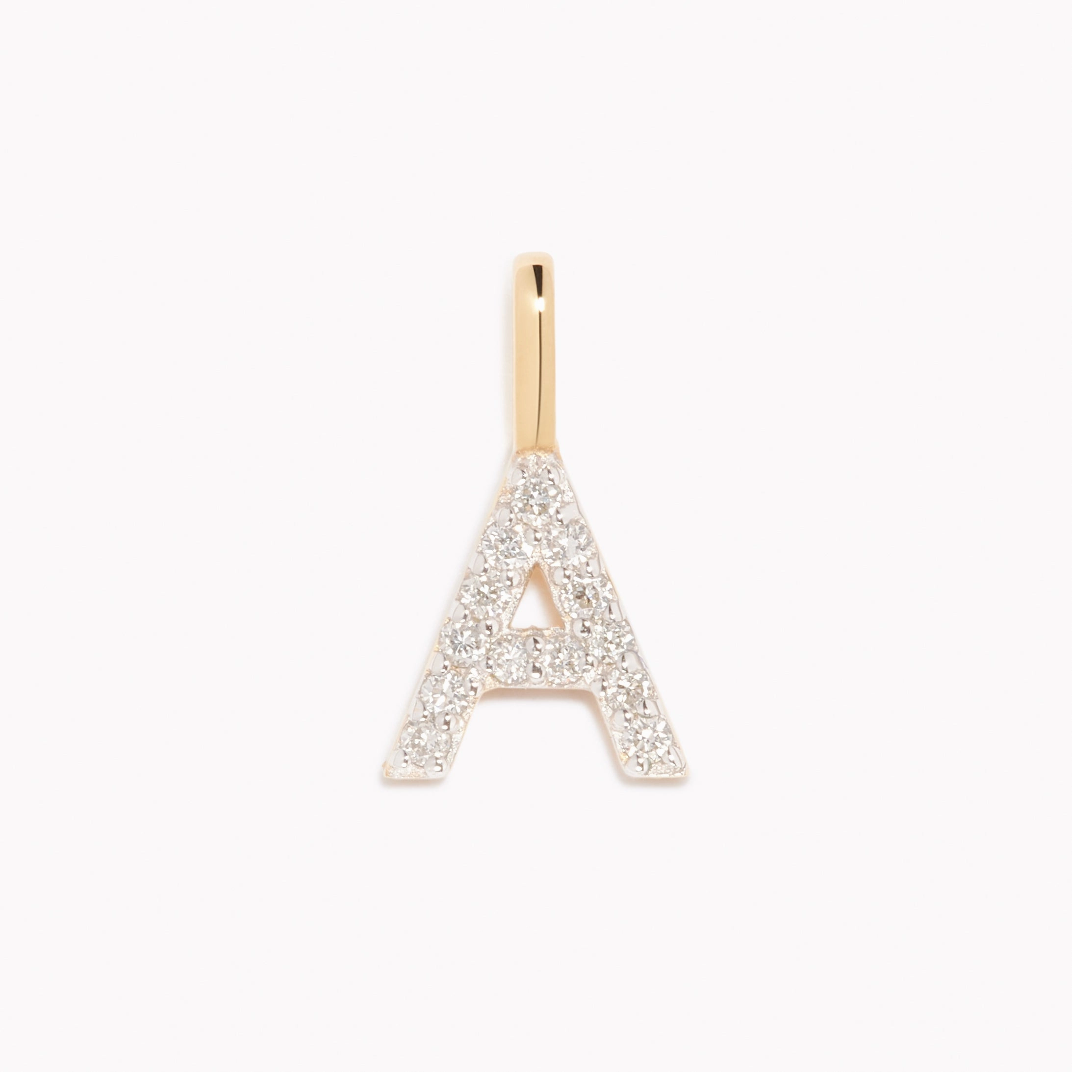 Finishing Accent Diamond Initial Pendant 14k Gold - A