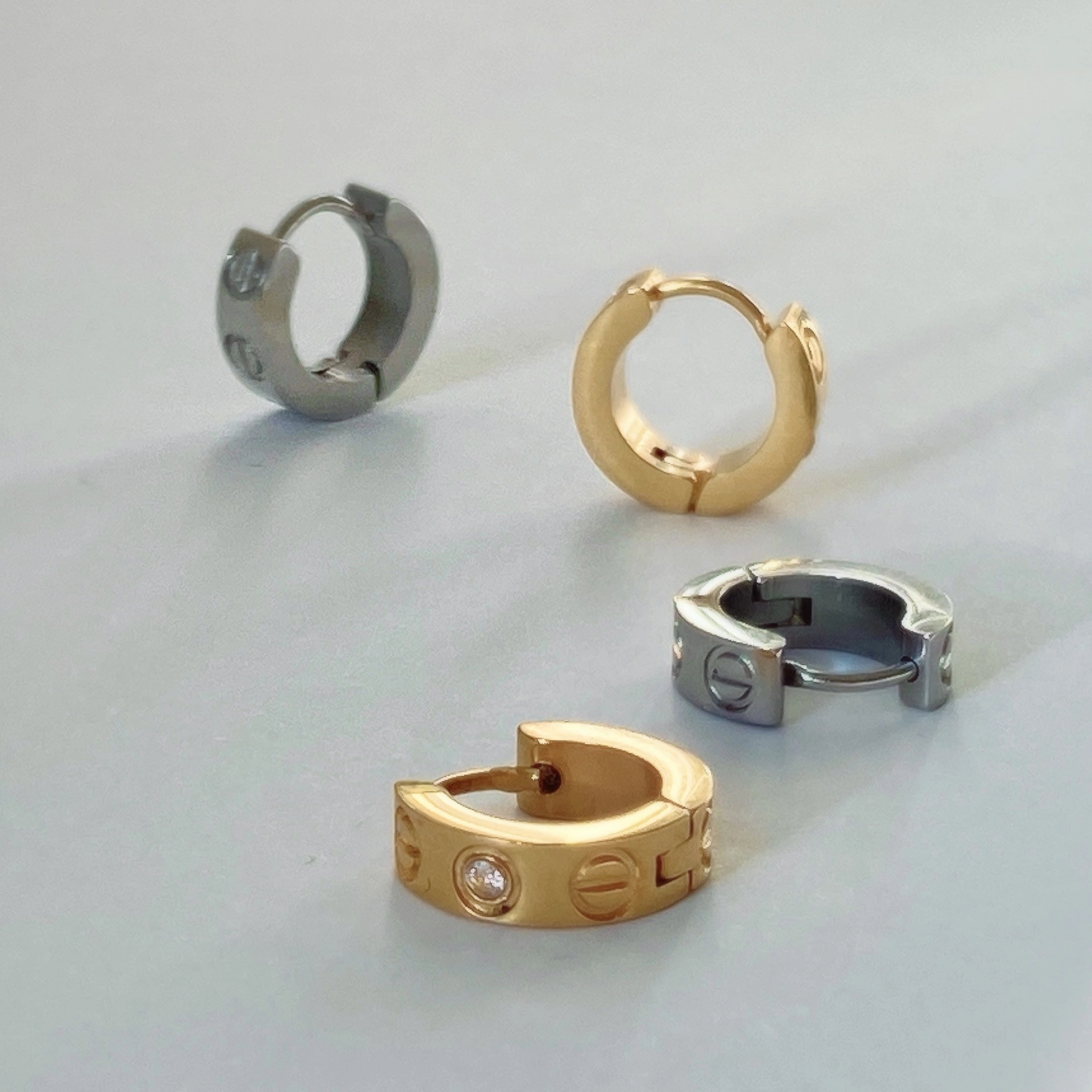 Everyday Accent Premium accessory Lisette Geometric Stamped Diamond Hoops