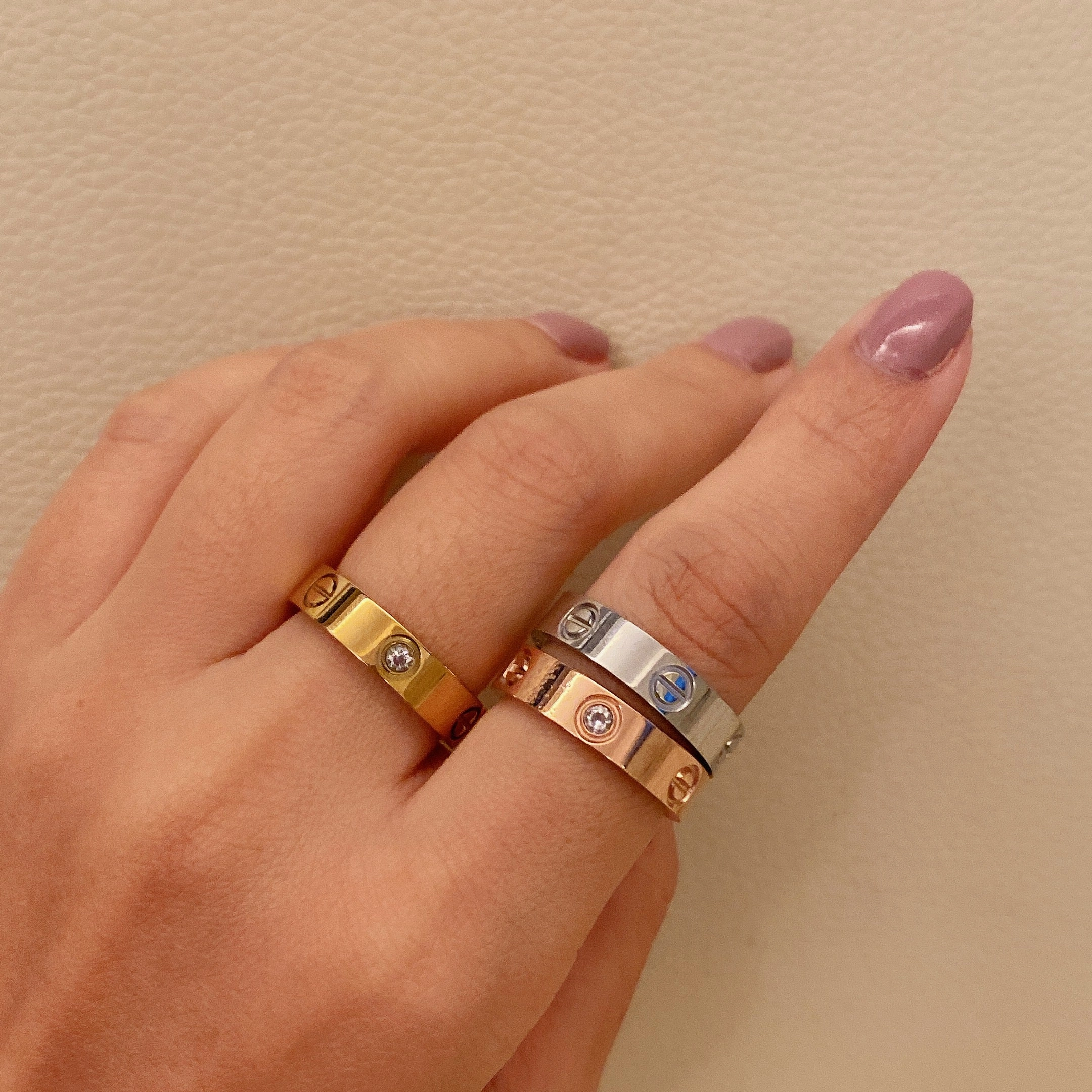 Premium product Lisette Geometric Stamped Ring