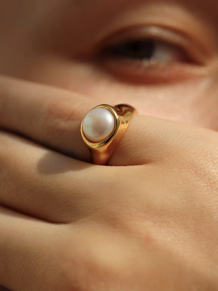Liva Gold Pearl Ring Low-Cost Craft