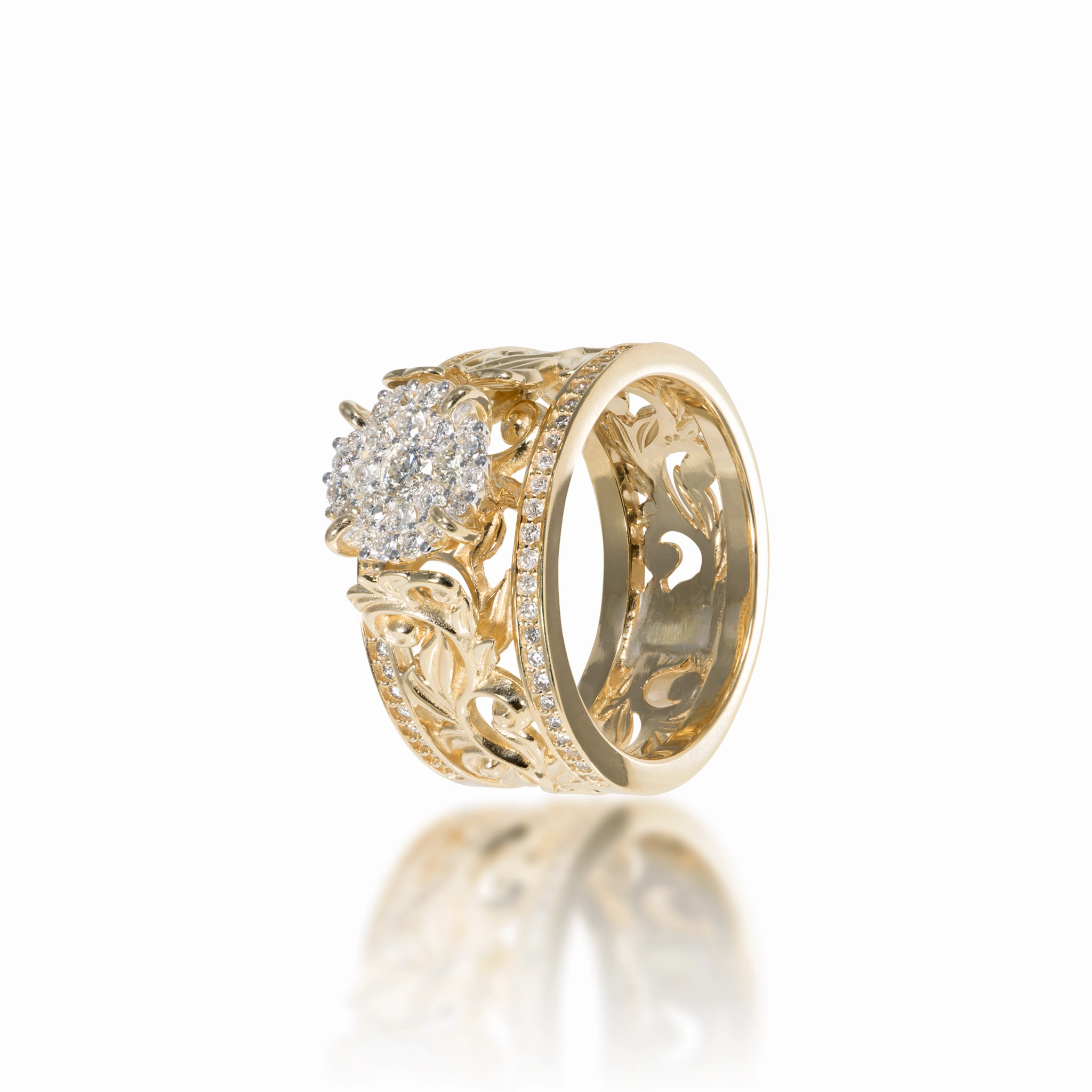 Living Heirloom Engagement Ring in Gold with Diamonds - 10mm Minimalist Accessory Polished Balance