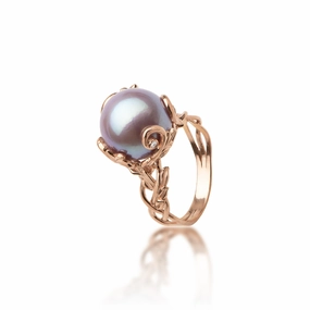 Low-Cost Ornament Day To Night Living Heirloom Lilac Freshwater Pearl Ring in Rose Gold with Diamonds - 11-12mm