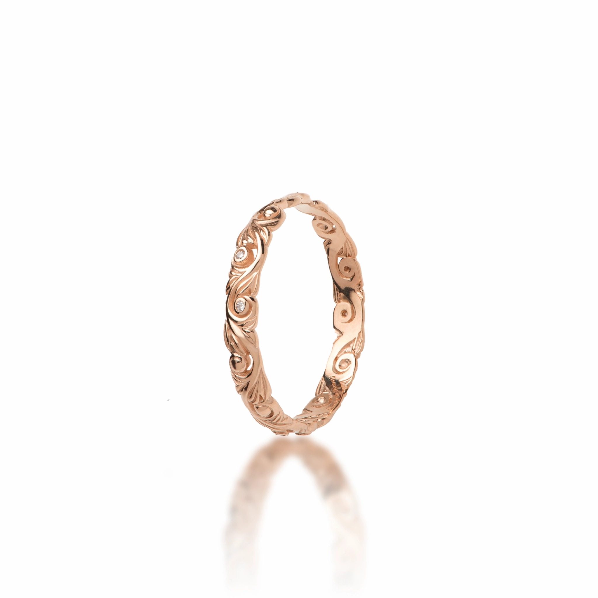 Sentimental Style Gorgeous style Living Heirloom Ring in Rose Gold with Diamonds - 3mm