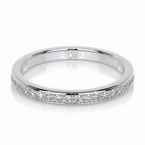 Louily Channel Set Curved Half Wedding Band In Sterling Silver Classic Attire
